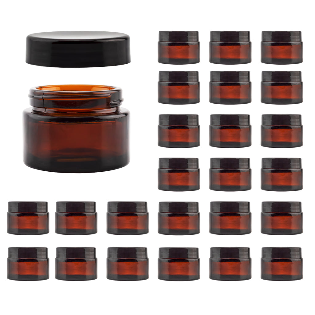 1-Ounce Amber Glass Jars (24-Pack) - 2X_SH_1121_BUNDLE