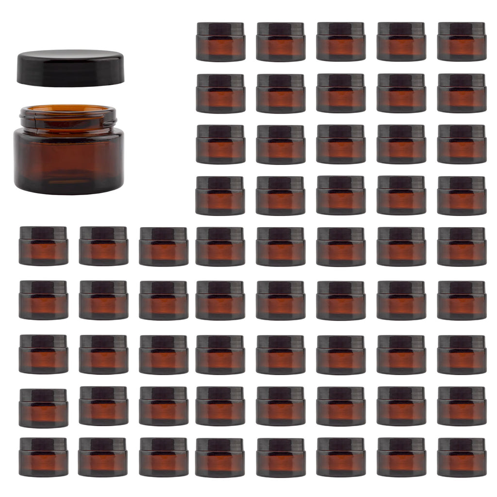 1-Ounce Amber Glass Jars (60-Pack) - 5X_SH_1121_BUNDLE