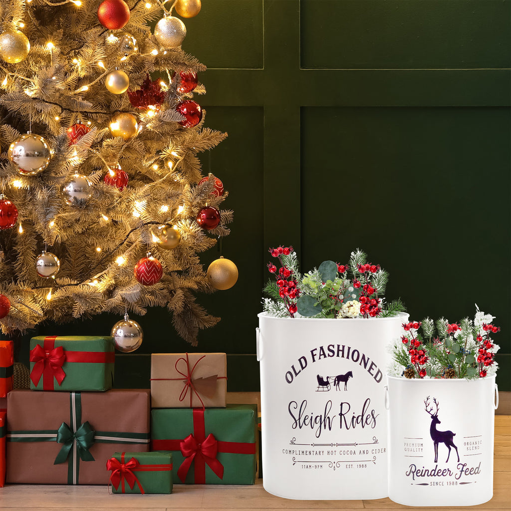 Christmas Greenery Buckets (Set of 2) - sh2693ah1