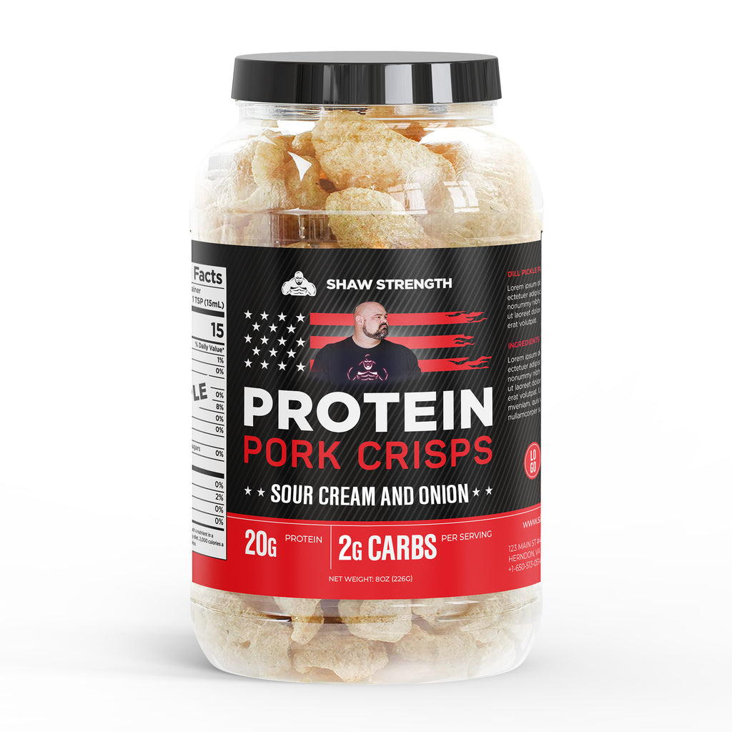 Shaw Strength Protein Pork Crisps (Sour Cream Flavor, 8oz) - ShawSourC