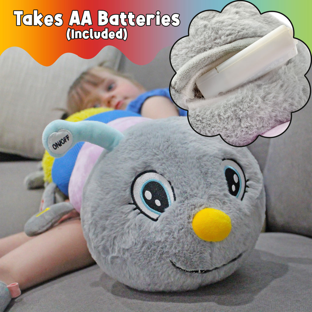 Cuddlebug Caterpillar Body Pillow Sensory Snuggle Vibrating Plush - sh2708Mv1