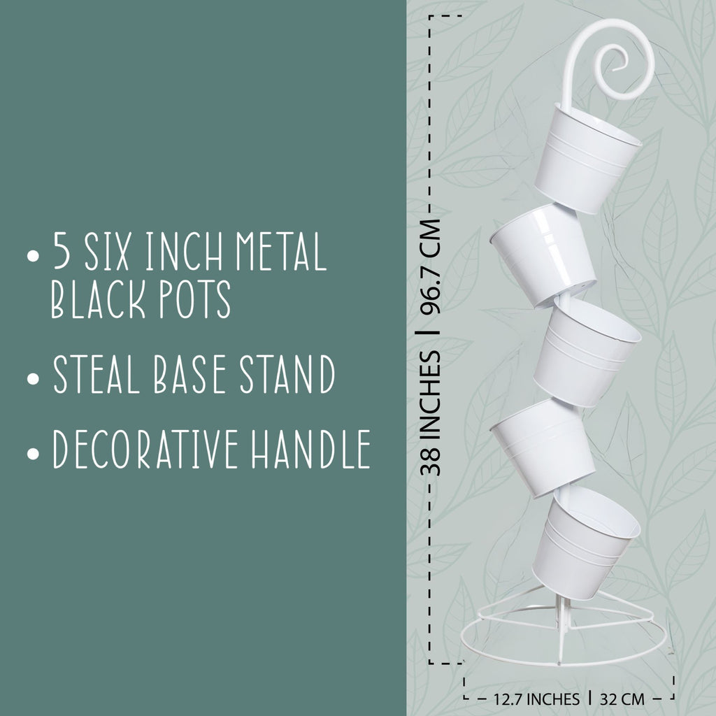 Hanging Flower Pot Tiered Stand (White) - sh2698es1