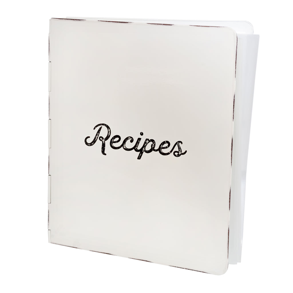 Enamelware Cookbook Recipe Binder (White) - Bundle_sh2022w2690