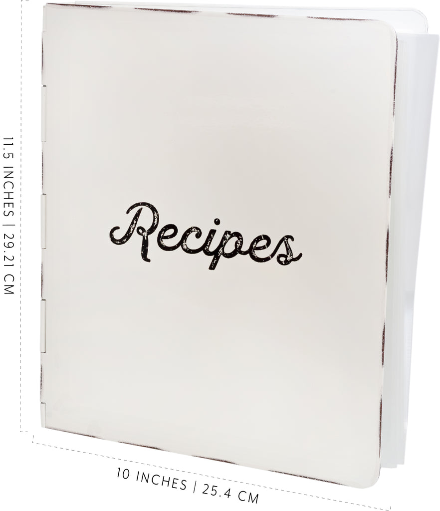 Enamelware Cookbook Recipe Binder (White) - Bundle_sh2022w2690