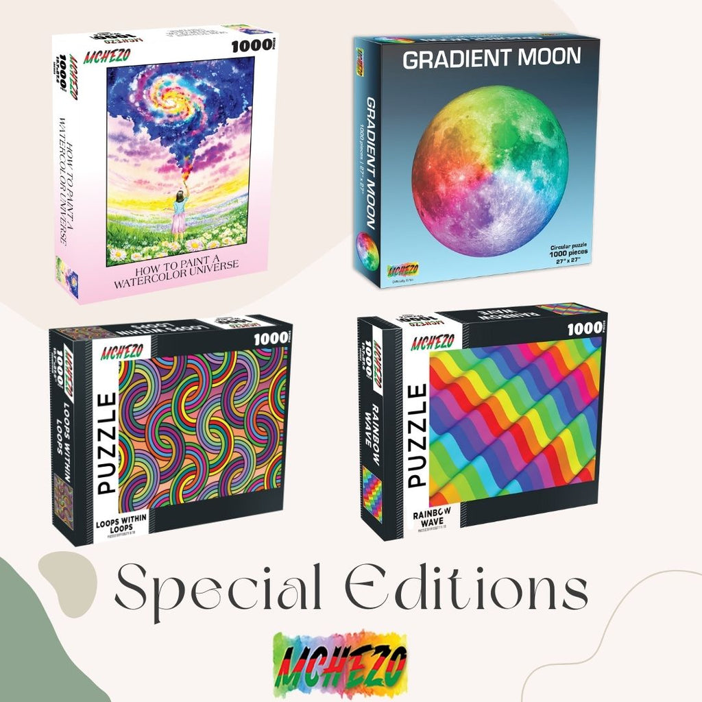 Gradient Moon Round 1000-Piece Puzzle - MC-0004