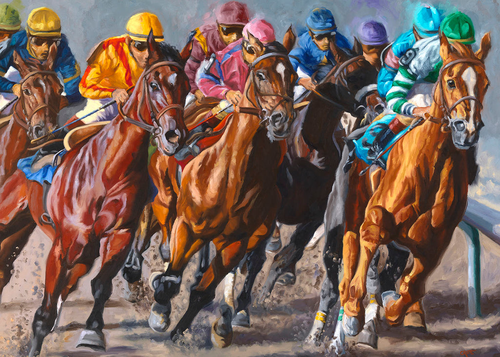 Into the First Turn Horse Racing 1000-Piece Jigsaw Puzzle - DS-0008