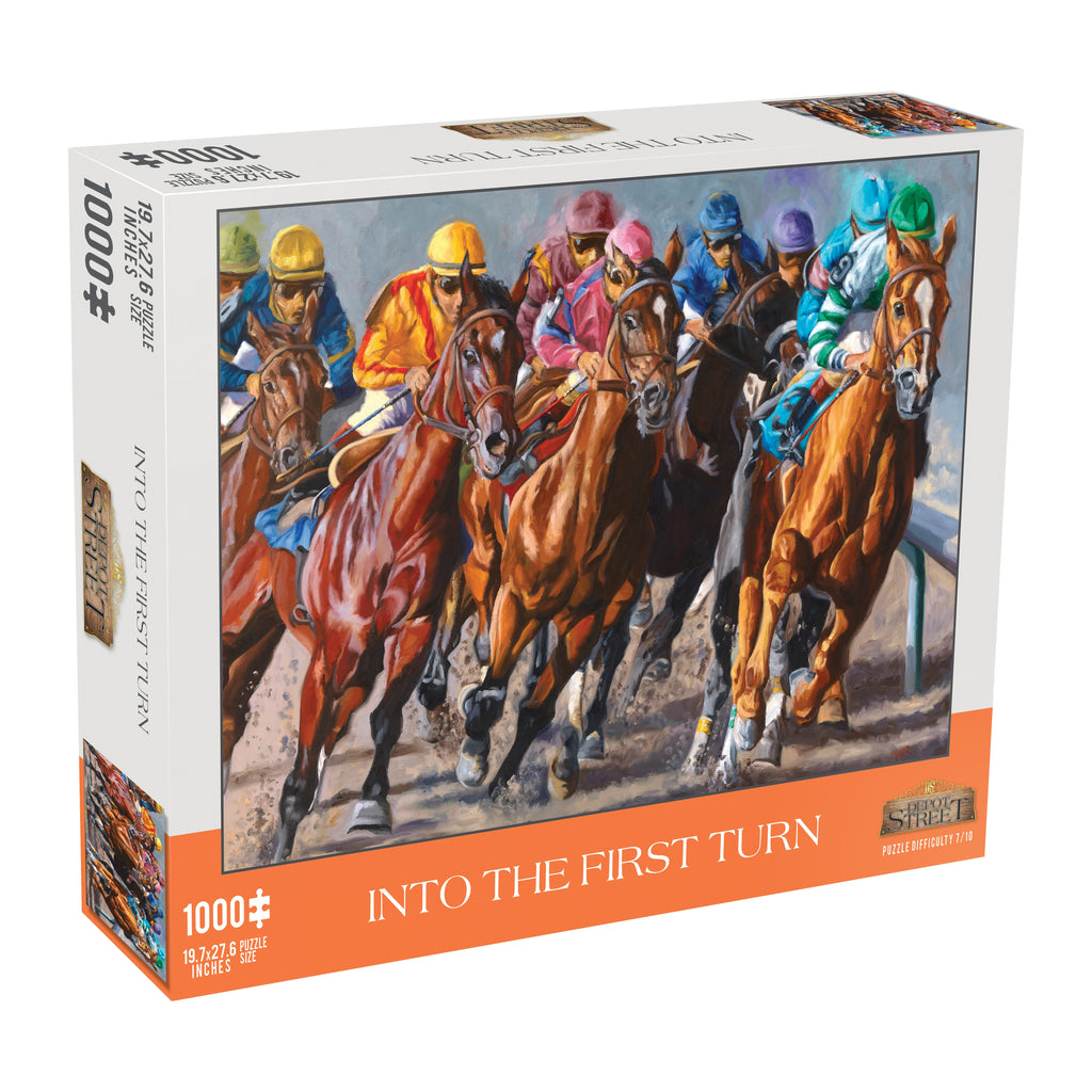 Into the First Turn Horse Racing 1000-Piece Jigsaw Puzzle - DS-0008
