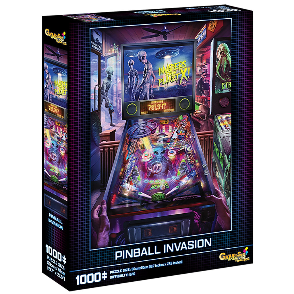 Pinball Invasion, 1000-Piece 60's Nostalgia Puzzle - GA-0004