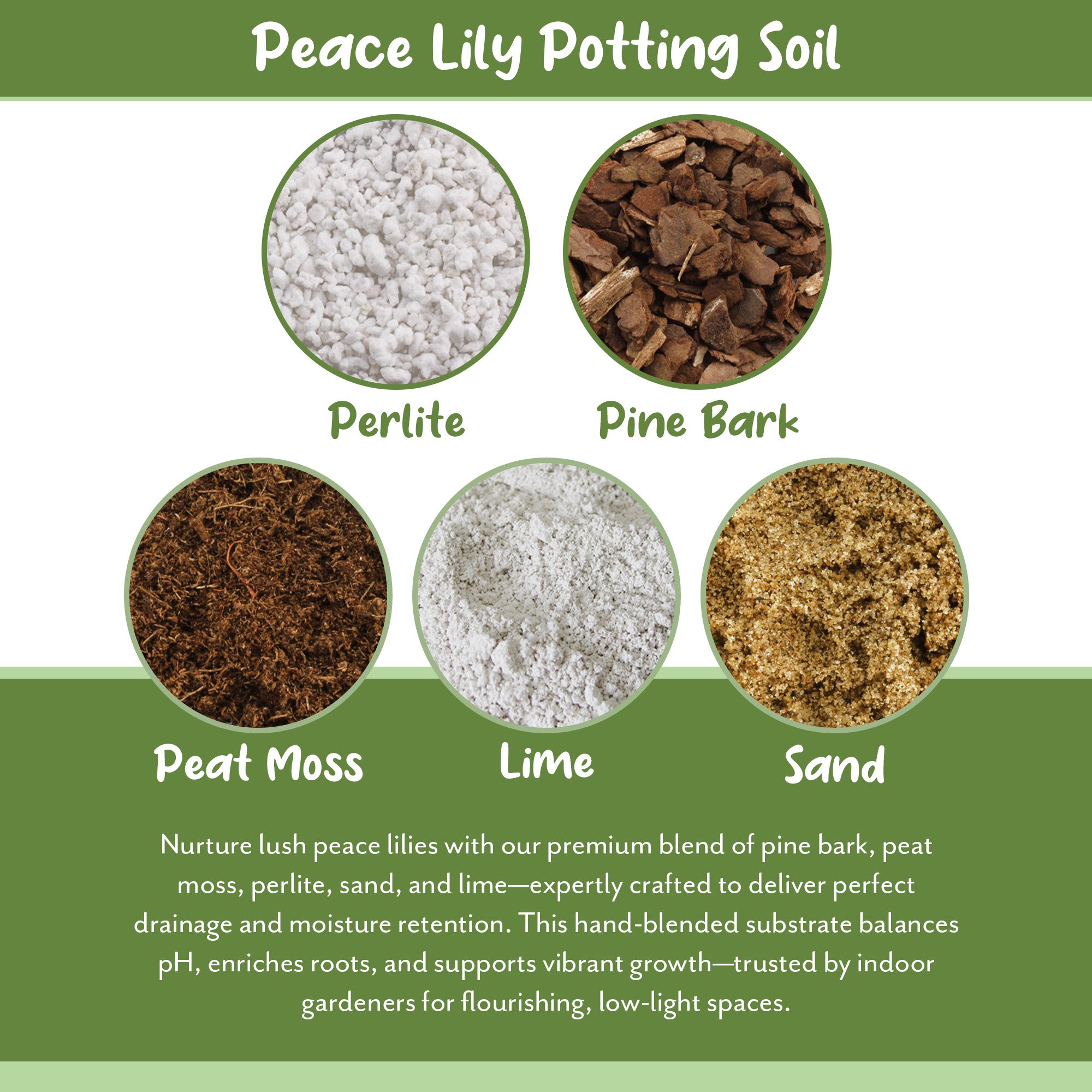 Peace Lily Potting Soil Mix, for Planting, Growing, or Repotting Peace Lily  Plants  Kurated Korner