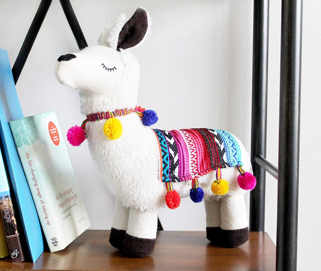 Plush Llama with Blanket and Pom-Poms - sh1385Dcr0LLAMA