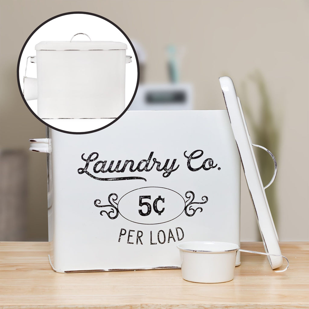 Farmhouse Laundry Powder Container (White) - sh1368ah1rmd