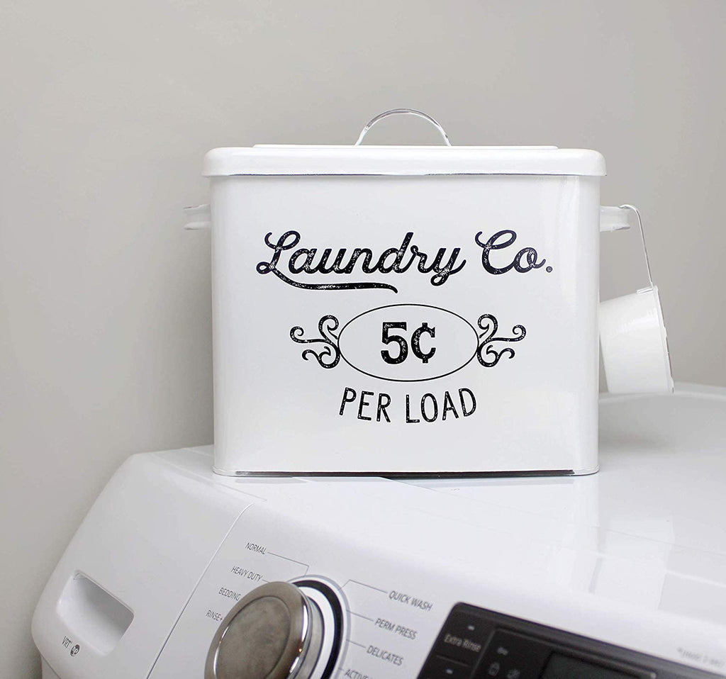 Farmhouse Laundry Powder Container (White) - sh1368ah1rmd