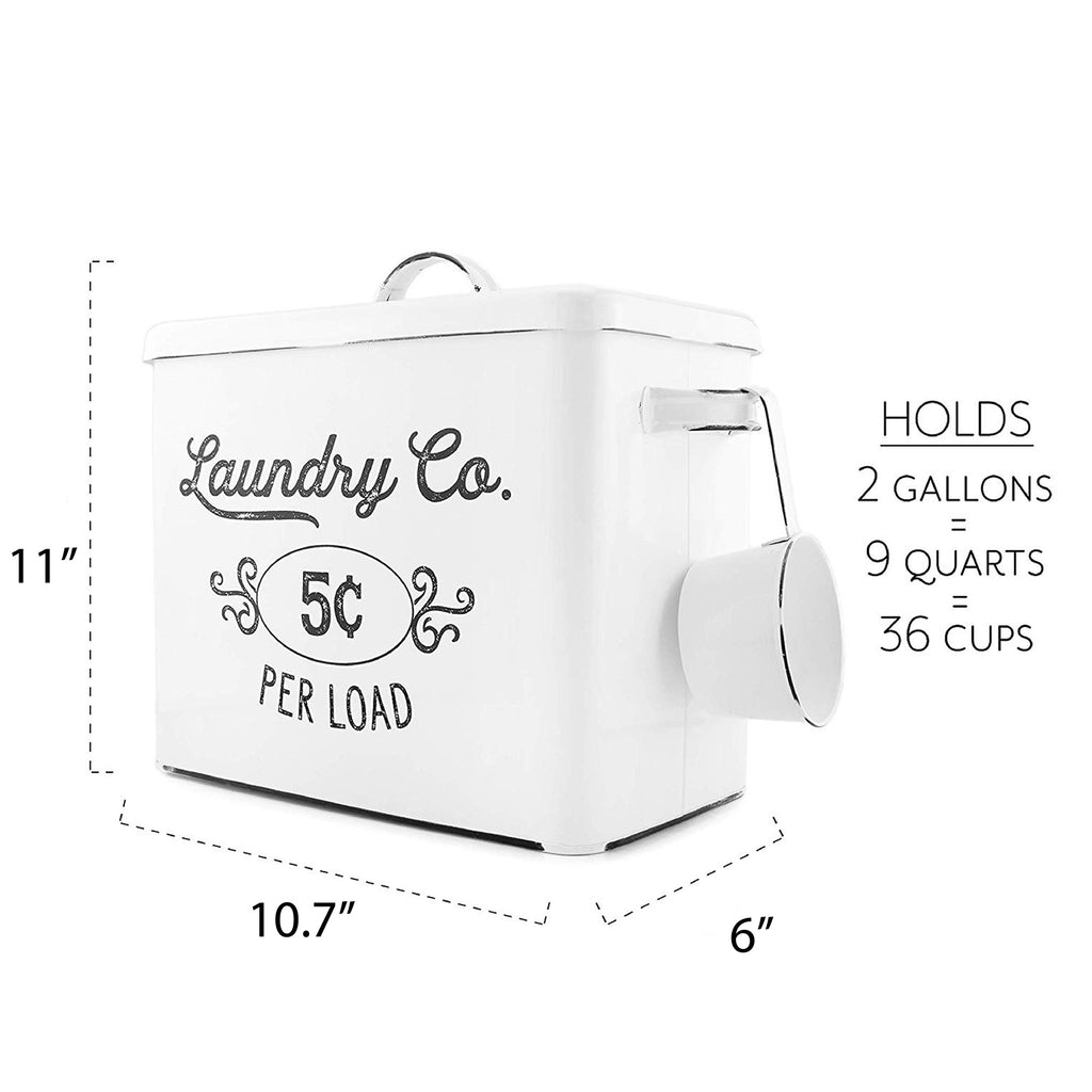 Farmhouse Laundry Powder Container (White) - sh1368ah1rmd