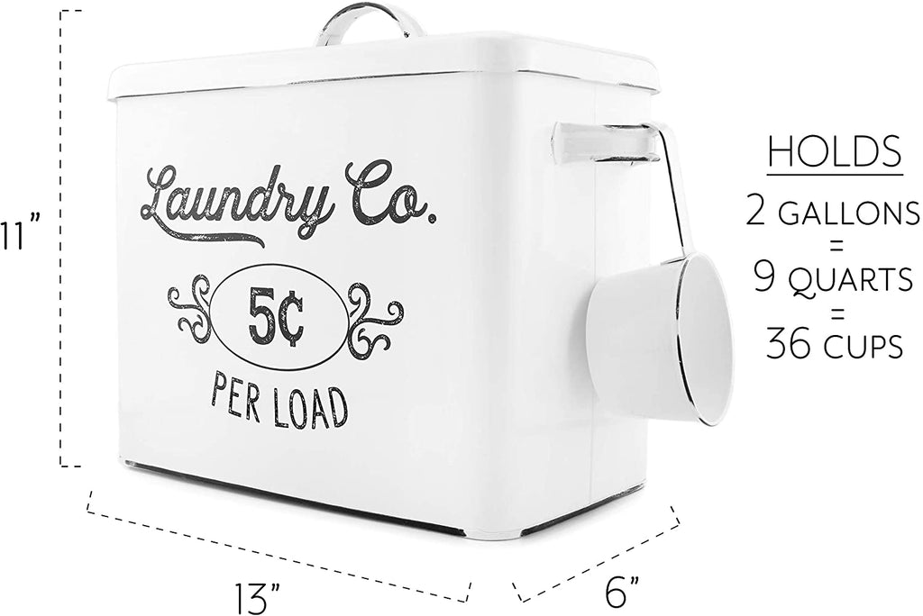 Farmhouse Laundry Powder Container (White, Case of 6) - 6X_SH_1368_CASE