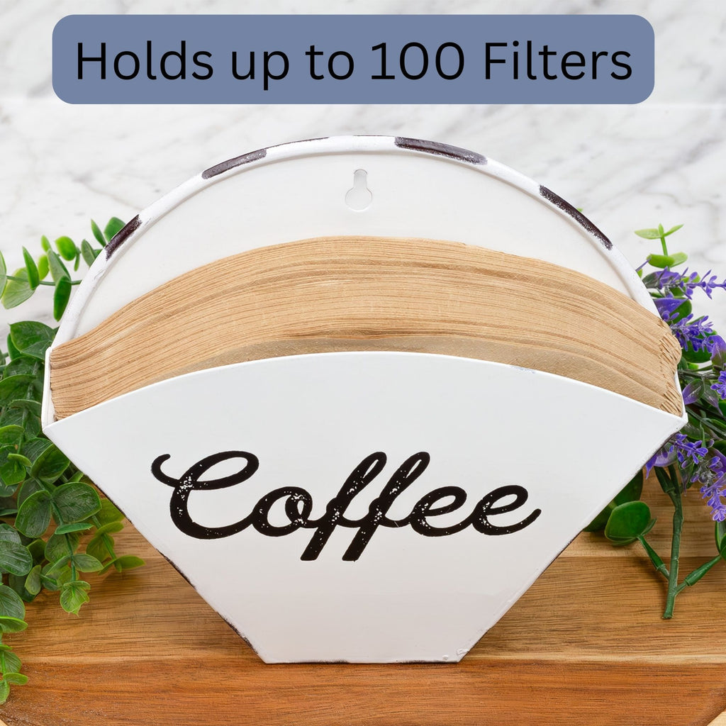 Enamelware Coffee Filter Holder (White, Cone-Shape) - sh1371ah1Cffee