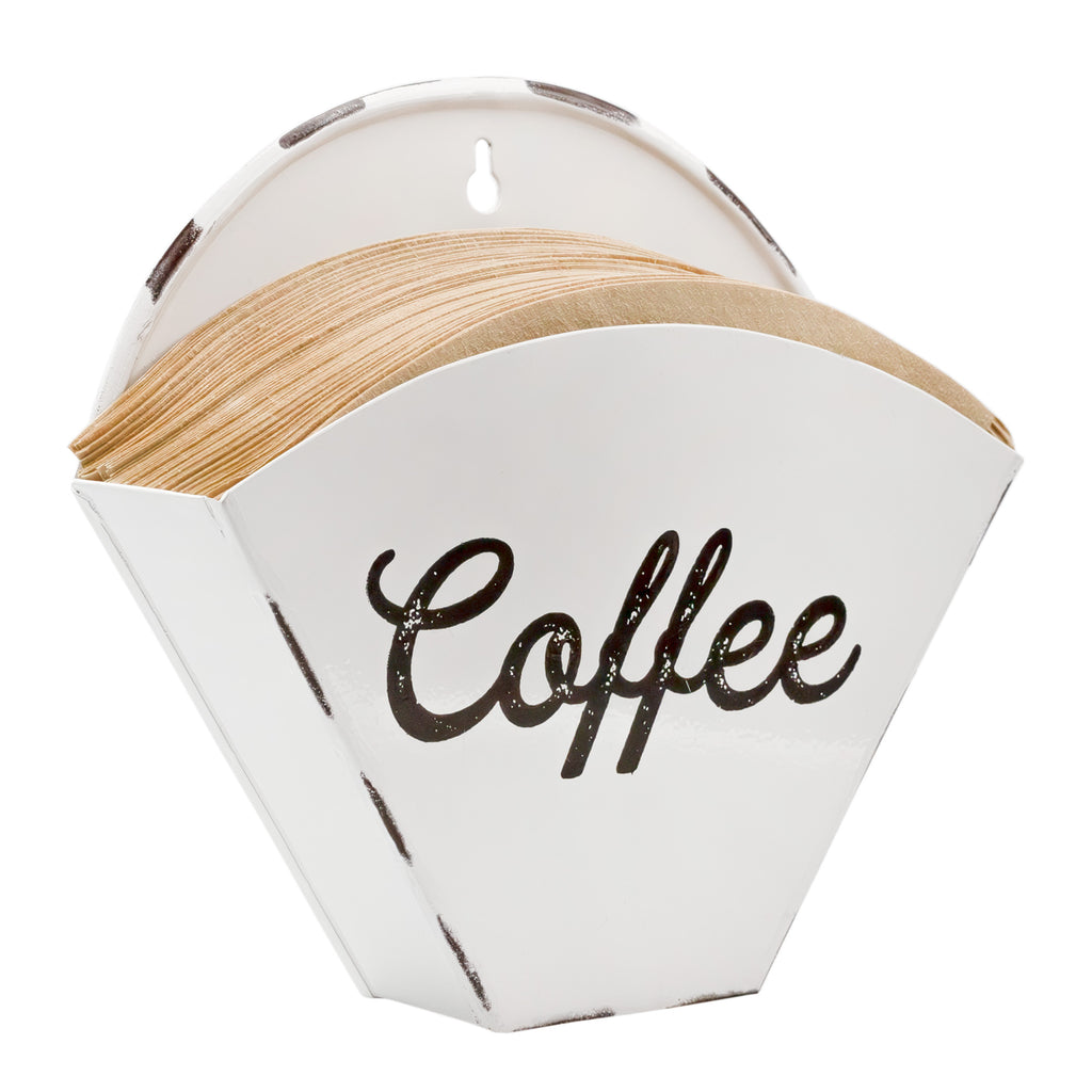 Enamelware Coffee Filter Holder (White, Cone-Shape) - sh1371ah1Cffee