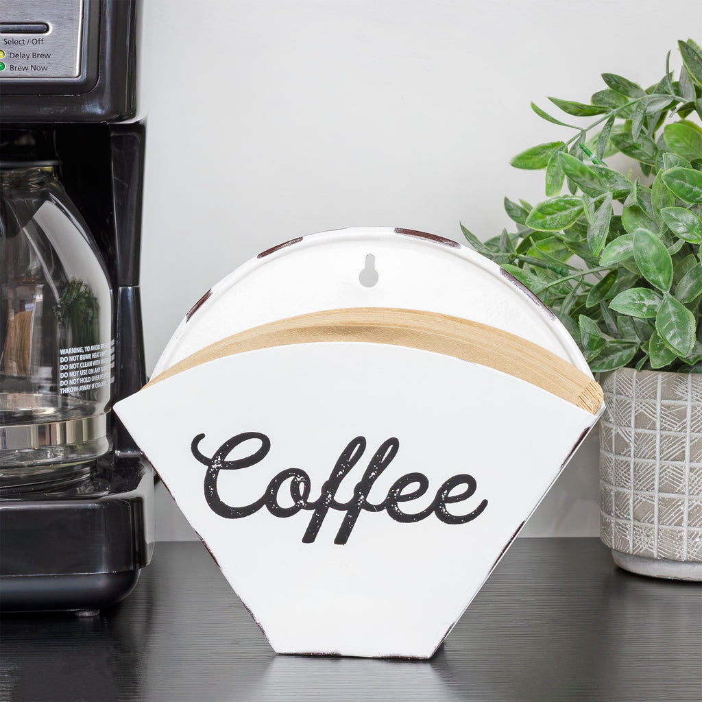 Enamelware Coffee Filter Holder (White, Cone-Shape) - sh1371ah1Cffee