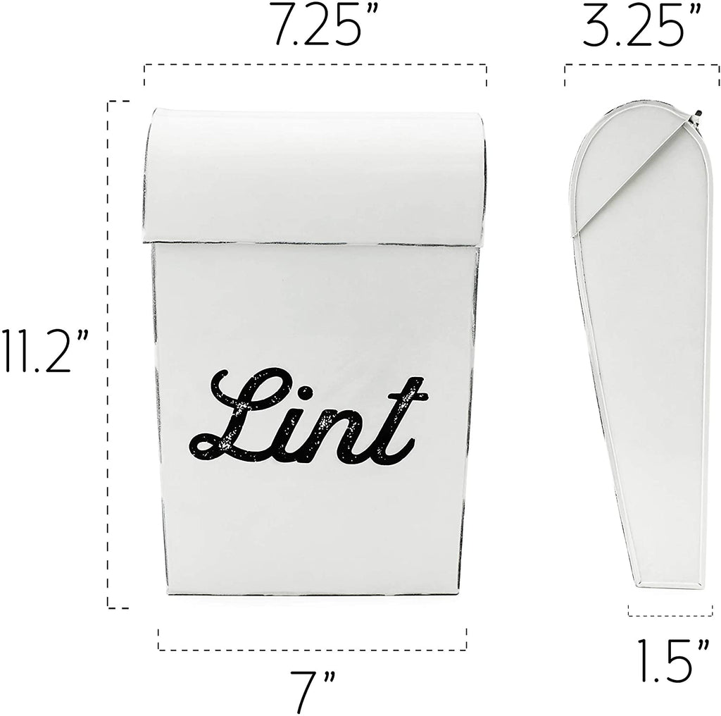 Farmhouse Enamelware Lint Holder Bin (White, Case of 20) - 20X_SH_1372_CASE