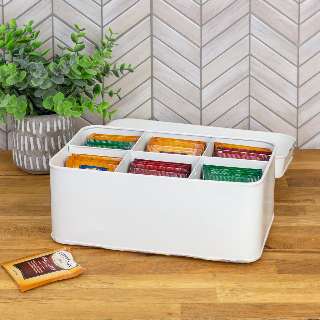 Farmhouse Tea Bag Box (White) - sh1375ah1TEA