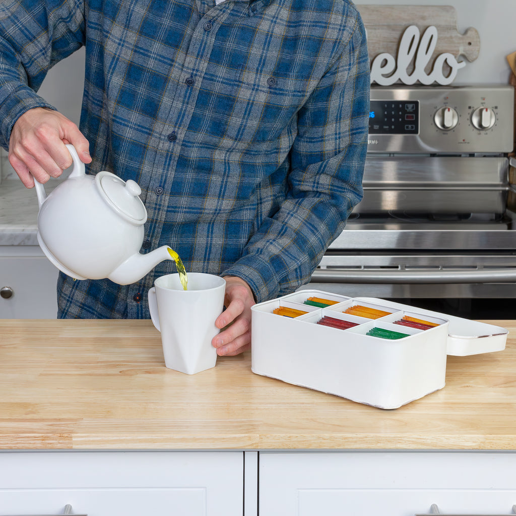 Farmhouse Tea Bag Box (White) - sh1375ah1TEA
