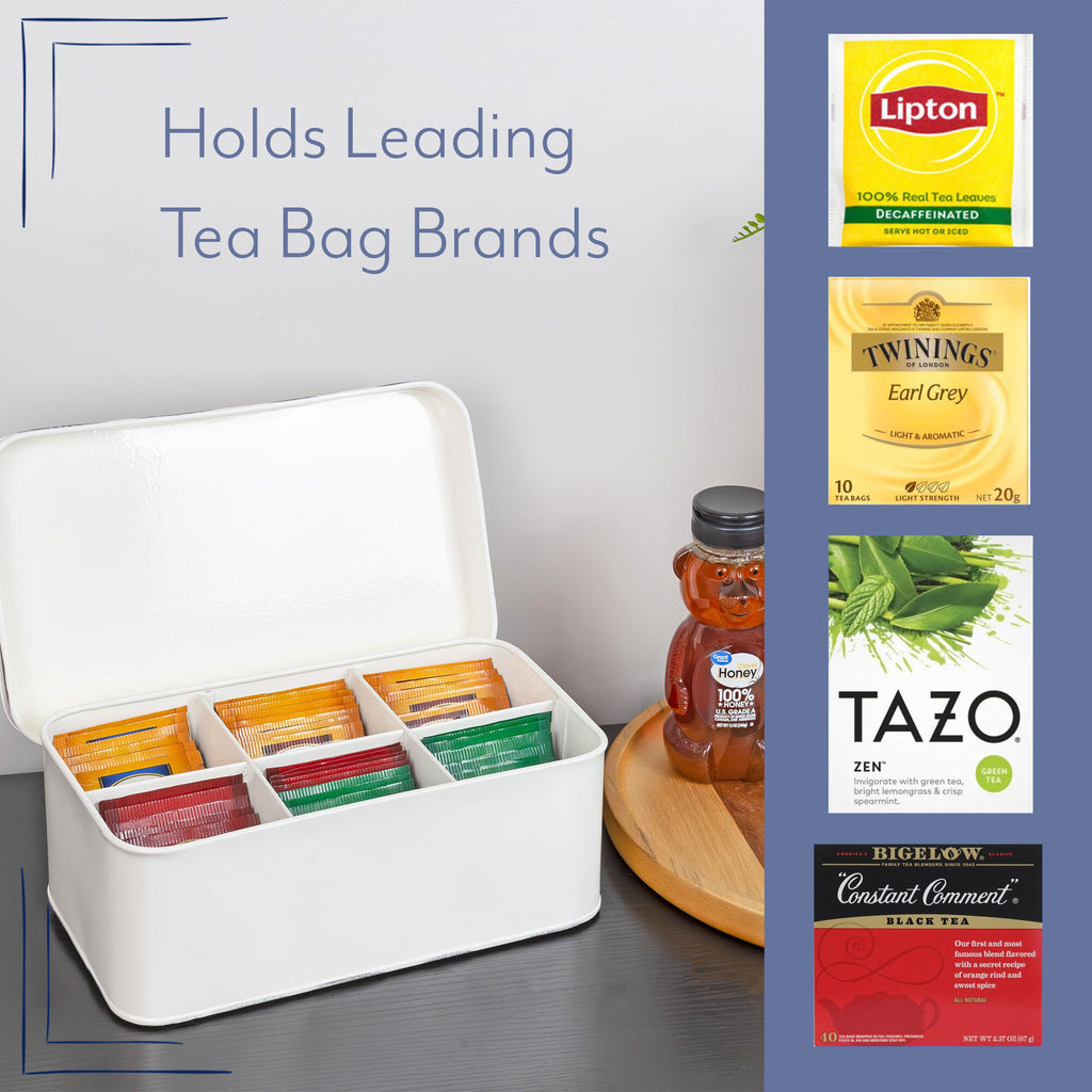 Farmhouse Tea Bag Box (White) - sh1375ah1TEA