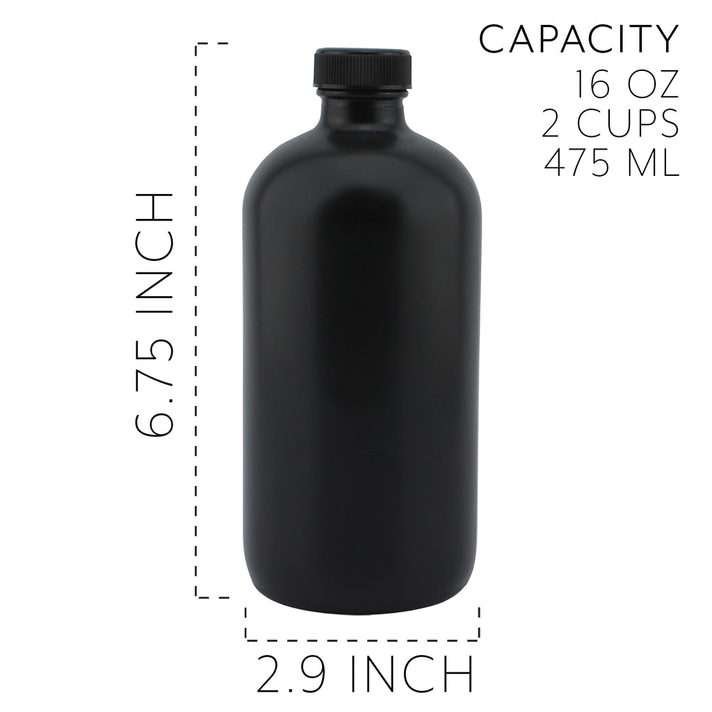 Black 16oz Glass Apothecary Bottles (Case of 48 Bottles) - 16X_SH_1471_CASE