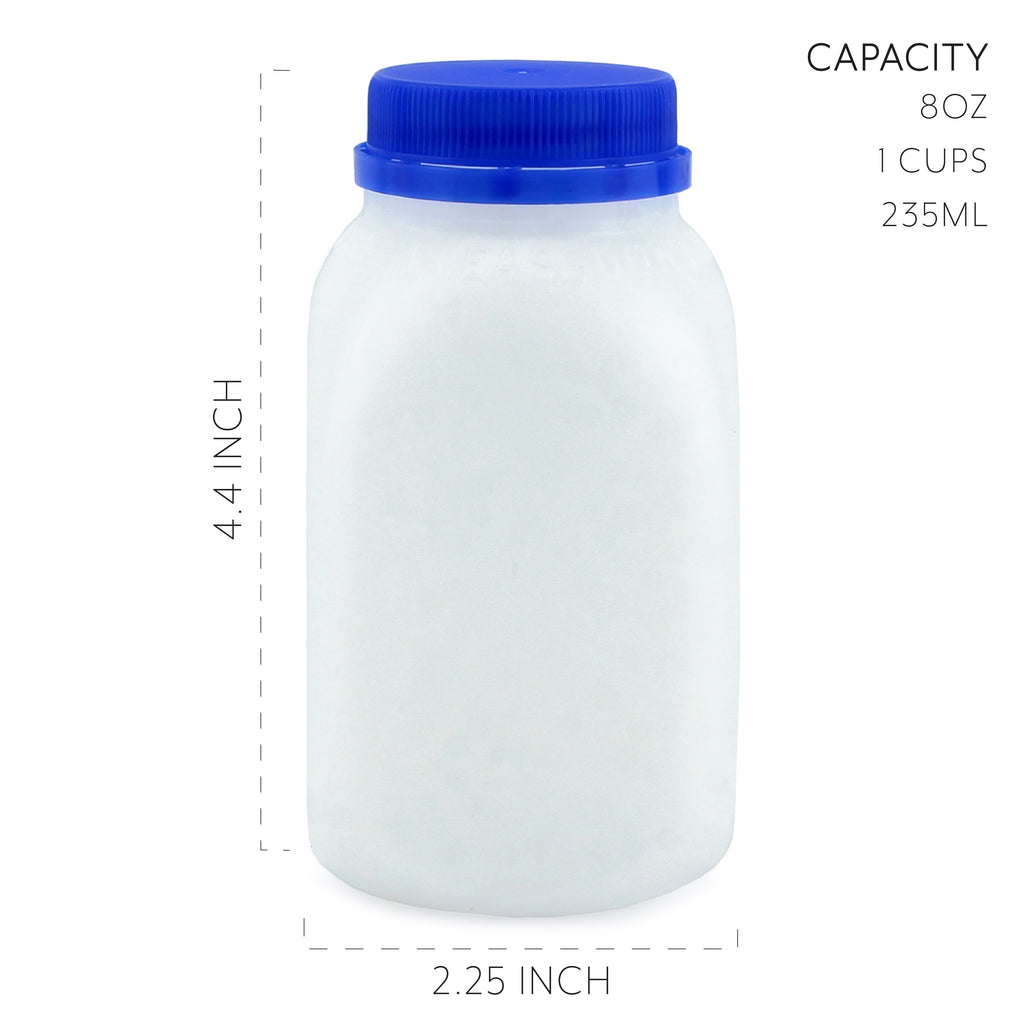 8oz Plastic Milk Bottles (Case of 288) - 24X_SH_1476_CASE