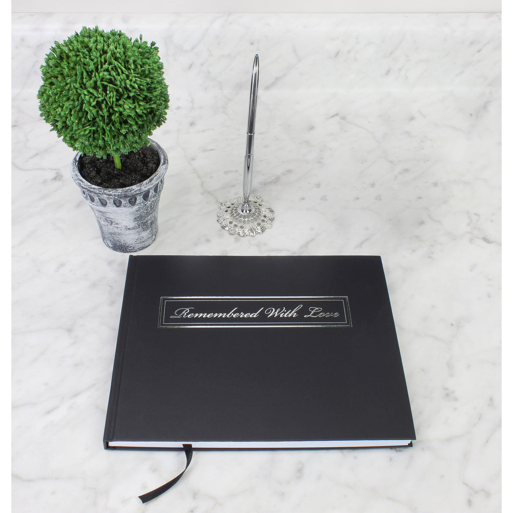 Funeral Guest Book and Pen with Stand Set (Case of 30) - 30X_SH_1492_CASE