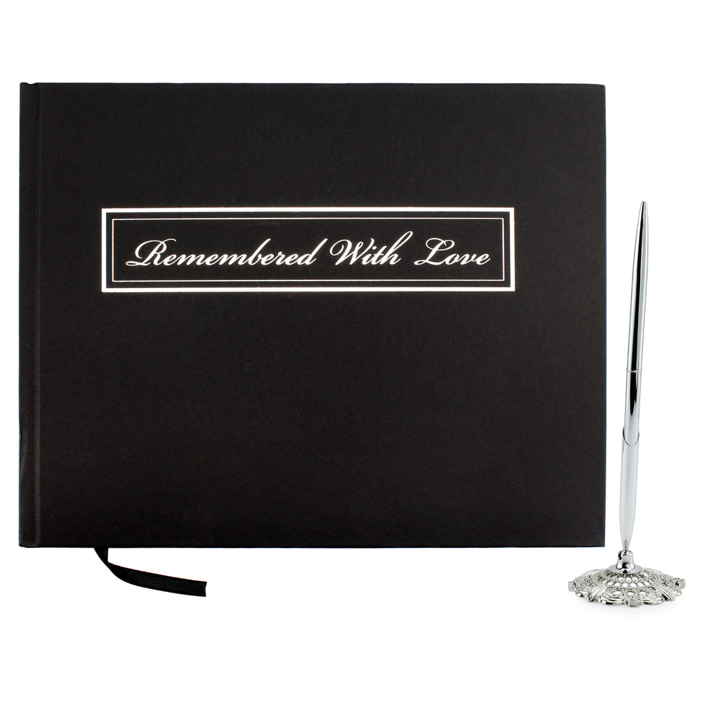 Funeral Guest Book and Pen with Stand Set (Case of 30) - 30X_SH_1492_CASE