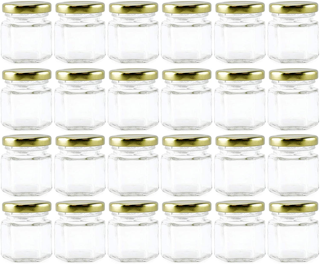 Mini Hexagon Glass Jars (1.5oz, 48-Pack) - sh1483cb0hex48