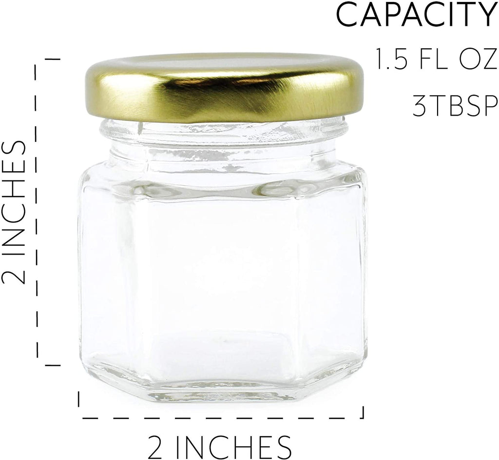 Mini Hexagon Glass Jars (Case of 288) - 6X_SH_1483_CASE