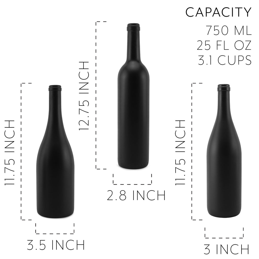 Black Wine Bottles w/Corks (Case of 24 Sets) - 24X_SH_1530_CASE