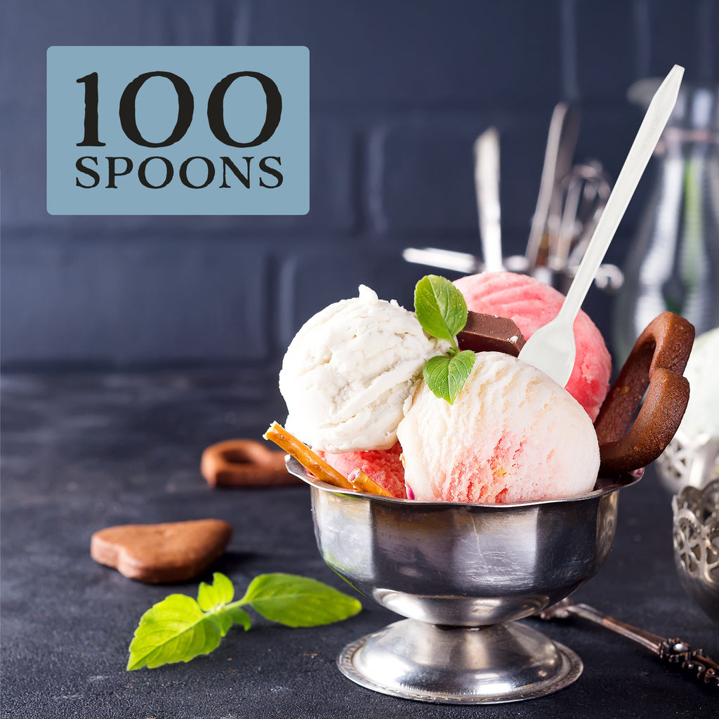 Plastic Ice Cream Spoons Long-Handled (100-Pack) - sh1542cb0SPOON