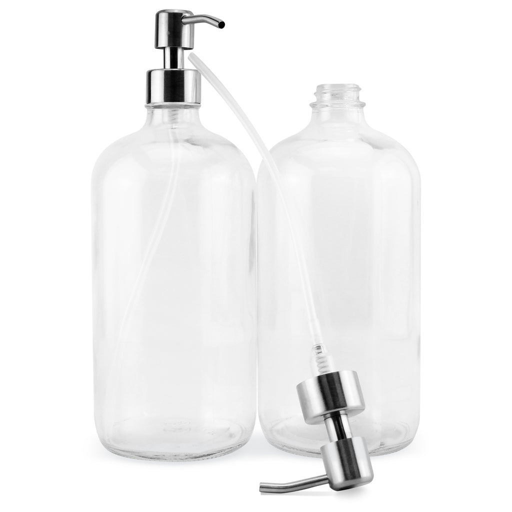 32oz Clear Glass Pump Bottles (Case of 20) - 20X_SH_1541_CASE