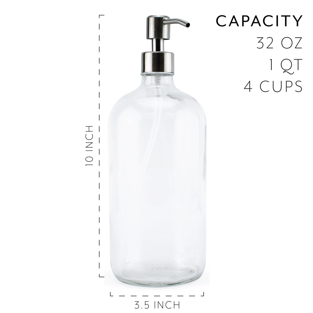 32oz Clear Glass Pump Bottles (Case of 20) - 20X_SH_1541_CASE