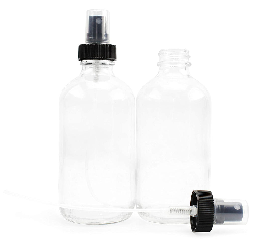 8oz Clear Glass Fine Mist Spray Bottles (Case of 64) - 16X_SH_1630_CASE