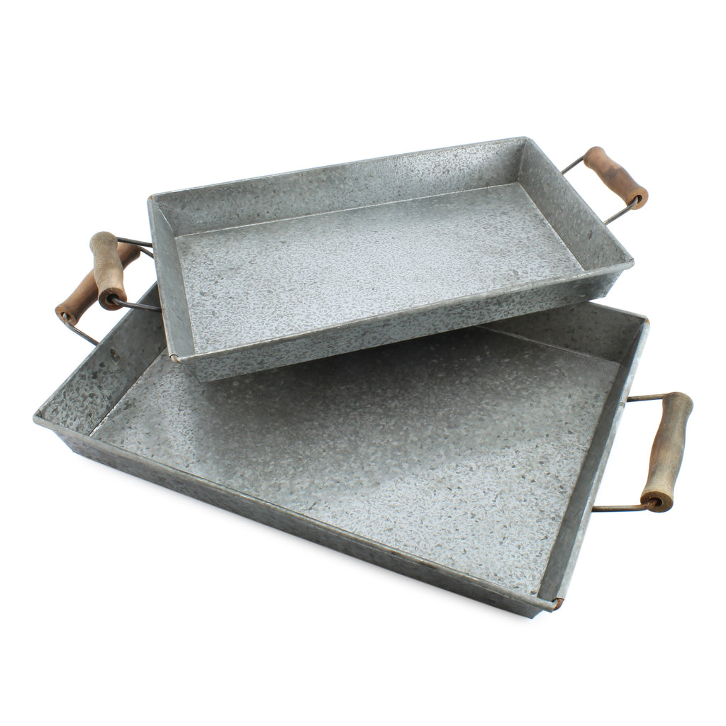 Rustic Metal Trays (Set of 2, Small & Medium) - Var2Trays