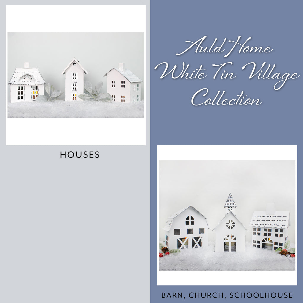 Farmhouse Decor Tin Village Houses (Case of 8 Sets) - 8X_SH_1450_CASE