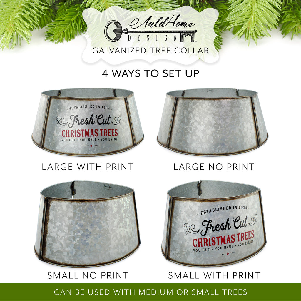 Galvanized Metal Christmas Tree Collar (23-Inch, Case of 4) - 4X_SH_1539_CASE