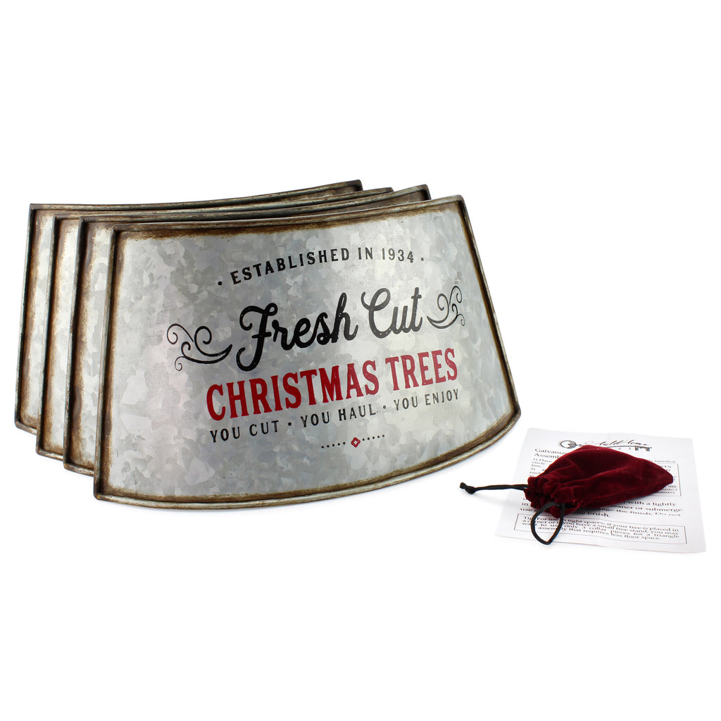 Galvanized Metal Christmas Tree Collar (23-Inch, Case of 4) - 4X_SH_1539_CASE