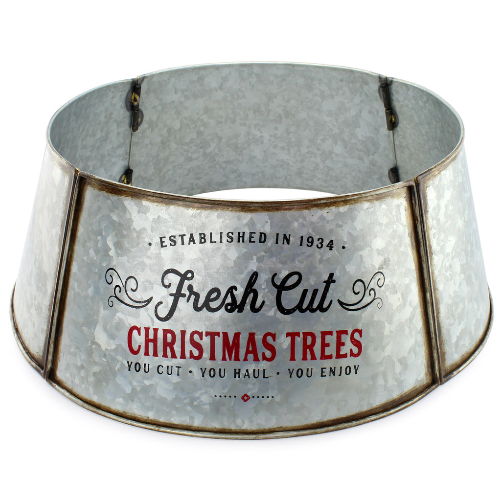 Galvanized Metal Christmas Tree Collar (23-Inch Diameter Base) - sh1539ah1G23