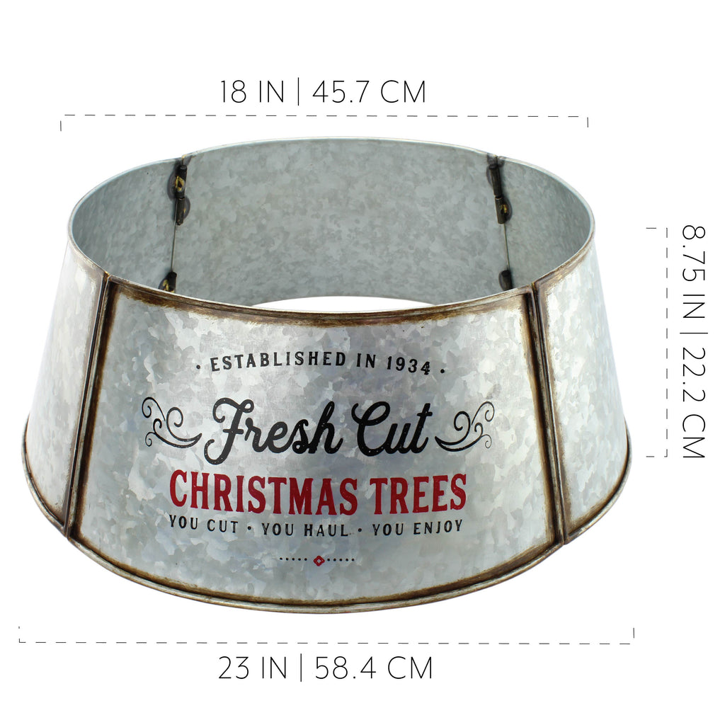Galvanized Metal Christmas Tree Collar (23-Inch, Case of 4) - 4X_SH_1539_CASE