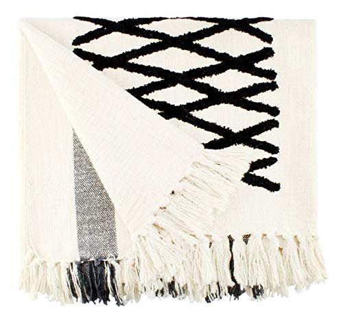 Boho Farmhouse Throw, Black and Off White (Case of 20) - 20X_SH_1516_CASE