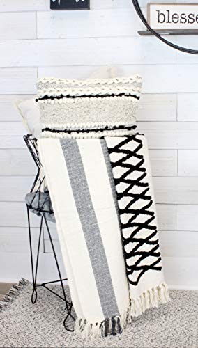 Boho Farmhouse Throw, Black and Off White (Case of 20) - 20X_SH_1516_CASE