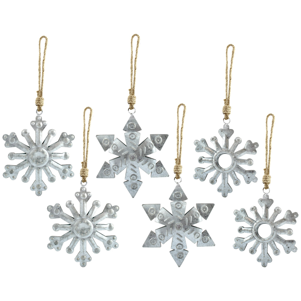 Galvanized Snowflake Ornaments (Case of 36 Sets) - 36X_SH_1517_CASE