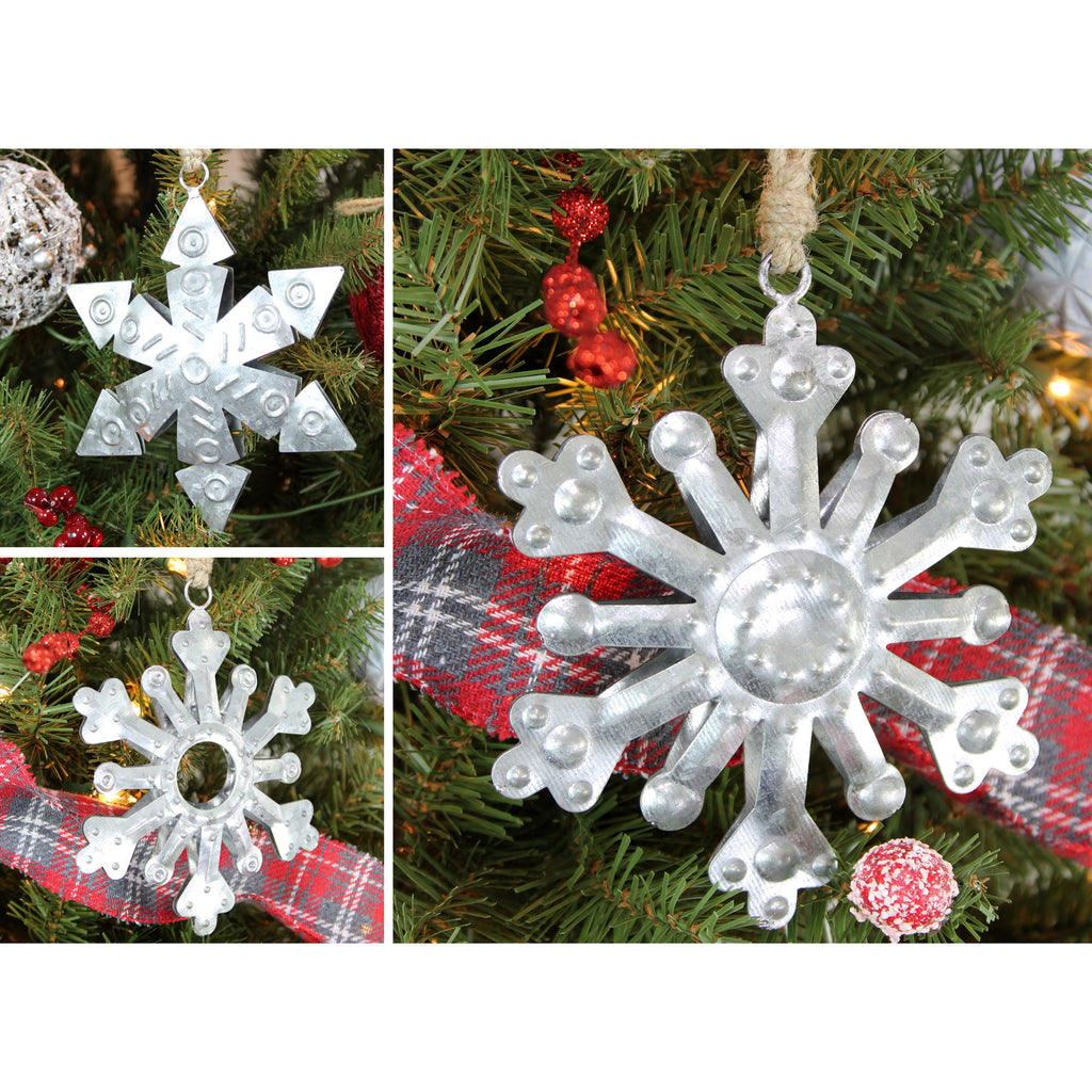 Galvanized Snowflake Ornaments (6-Pack) - sh1517ah1Flake