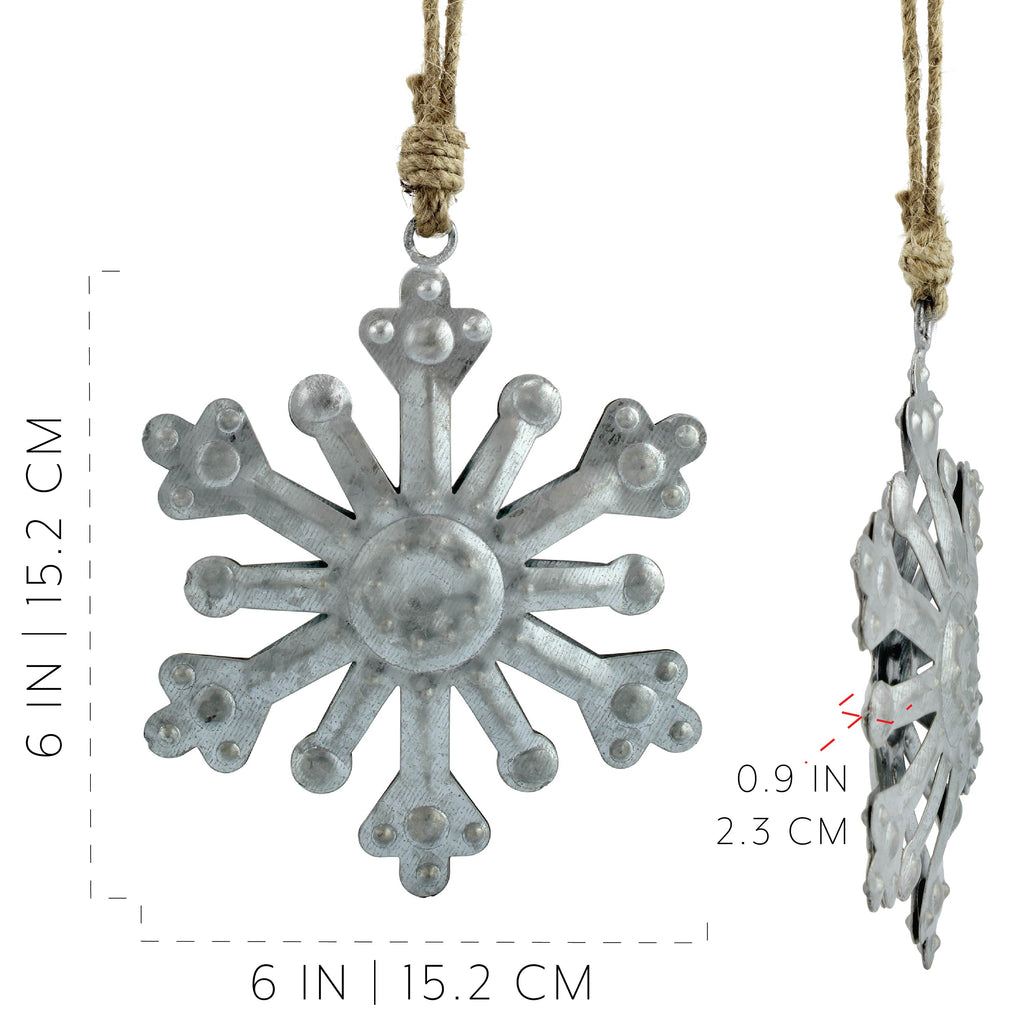 Galvanized Snowflake Ornaments (6-Pack) - sh1517ah1Flake