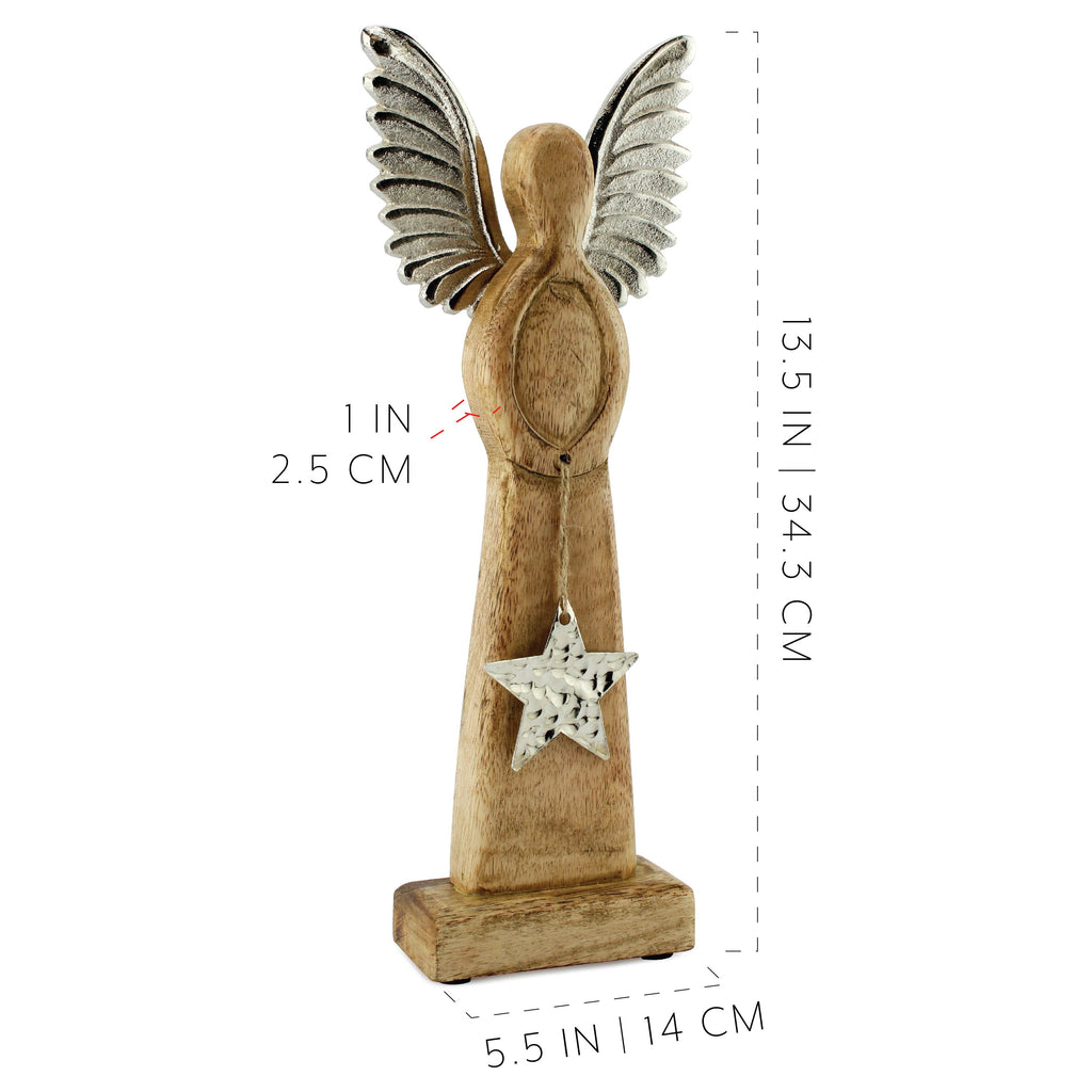 Wooden Angel Christmas Statue (Case of 12) - 12X_SH_1549_CASE