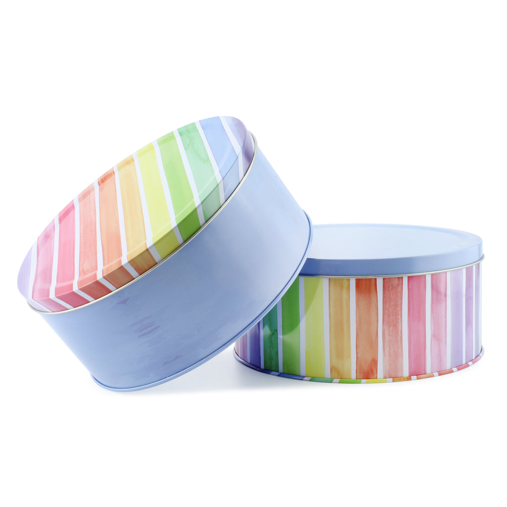 Cookie Tins, Blue / Rainbow Combo Set (Case of 24) - 12X_SH_1508_CASE