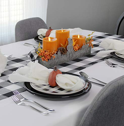 Fall Decor Galvanized Tray, Field of Pumpkins Silhouette - sh1543ah1Fall